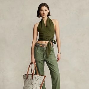ISO THIS RALPH LAUREN WOMEN LINEN HALTER TOP